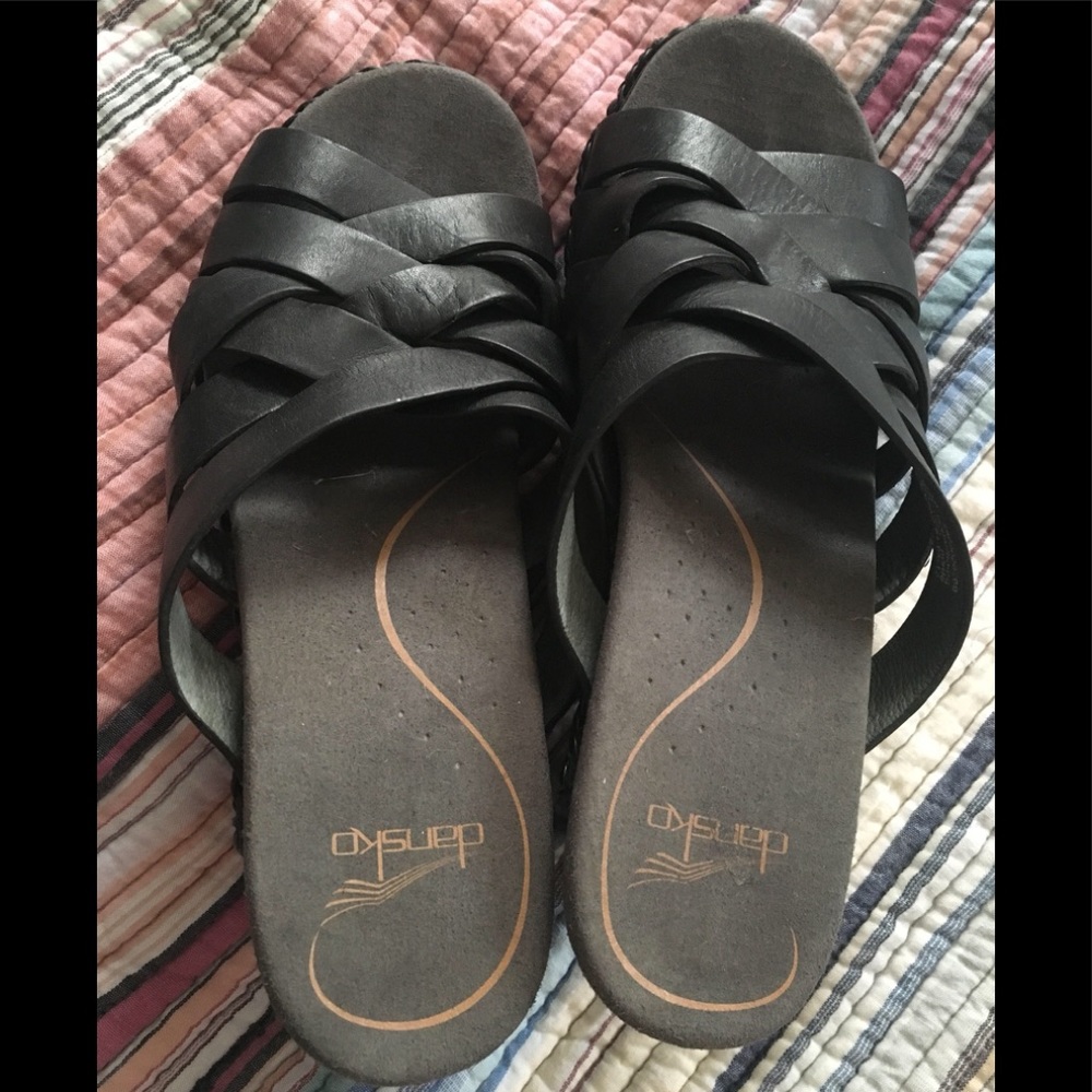 Dansko® Leather Tory Sandals in Black EU 39